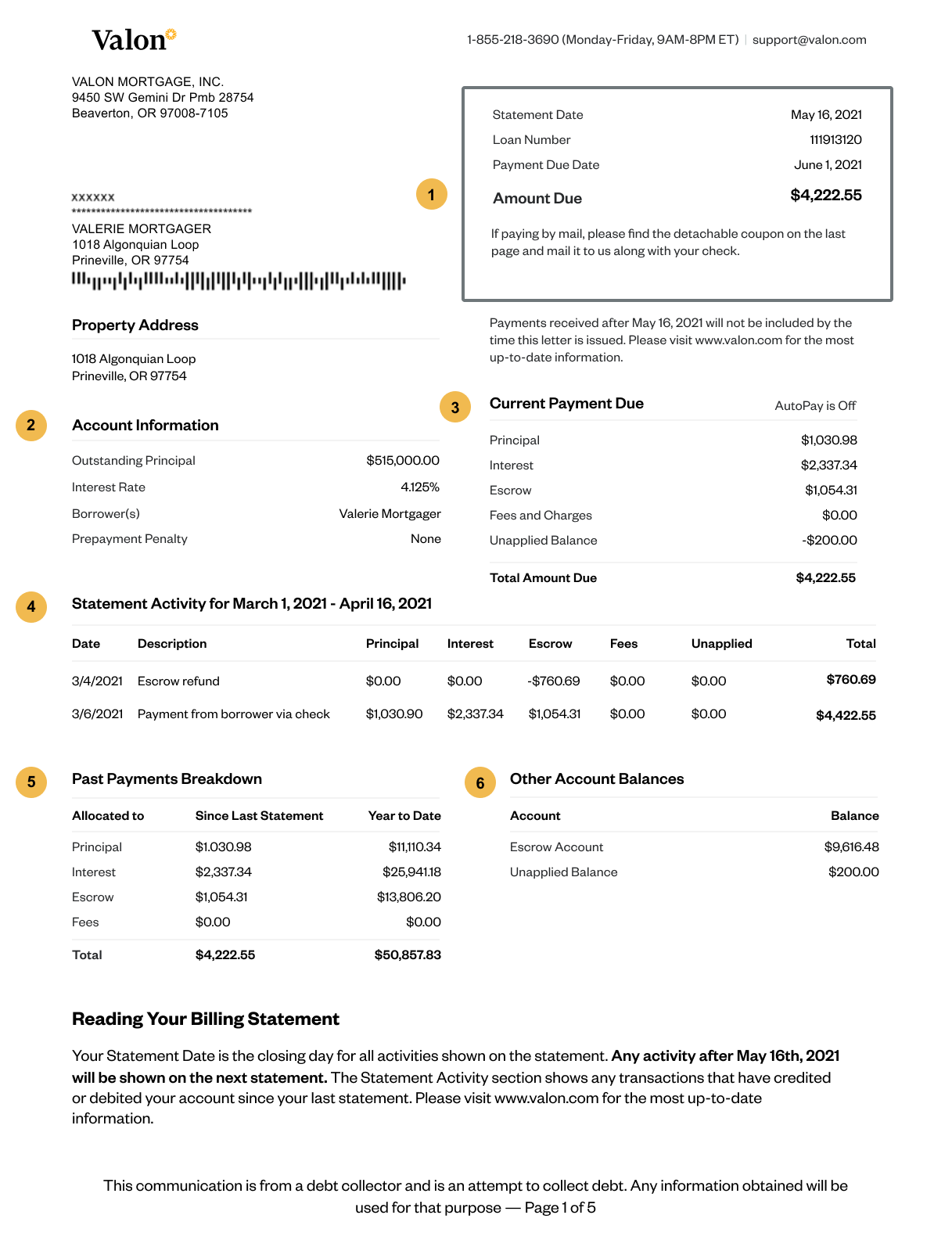 Monthly Statements Valon Mortgage Help Center
